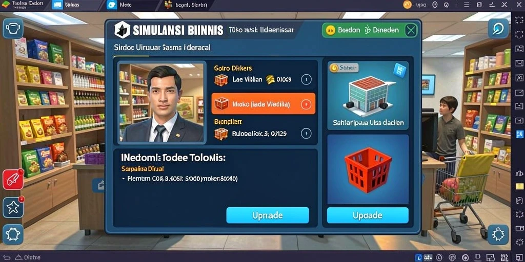 Menu kustomisasi karakter yang menarik.